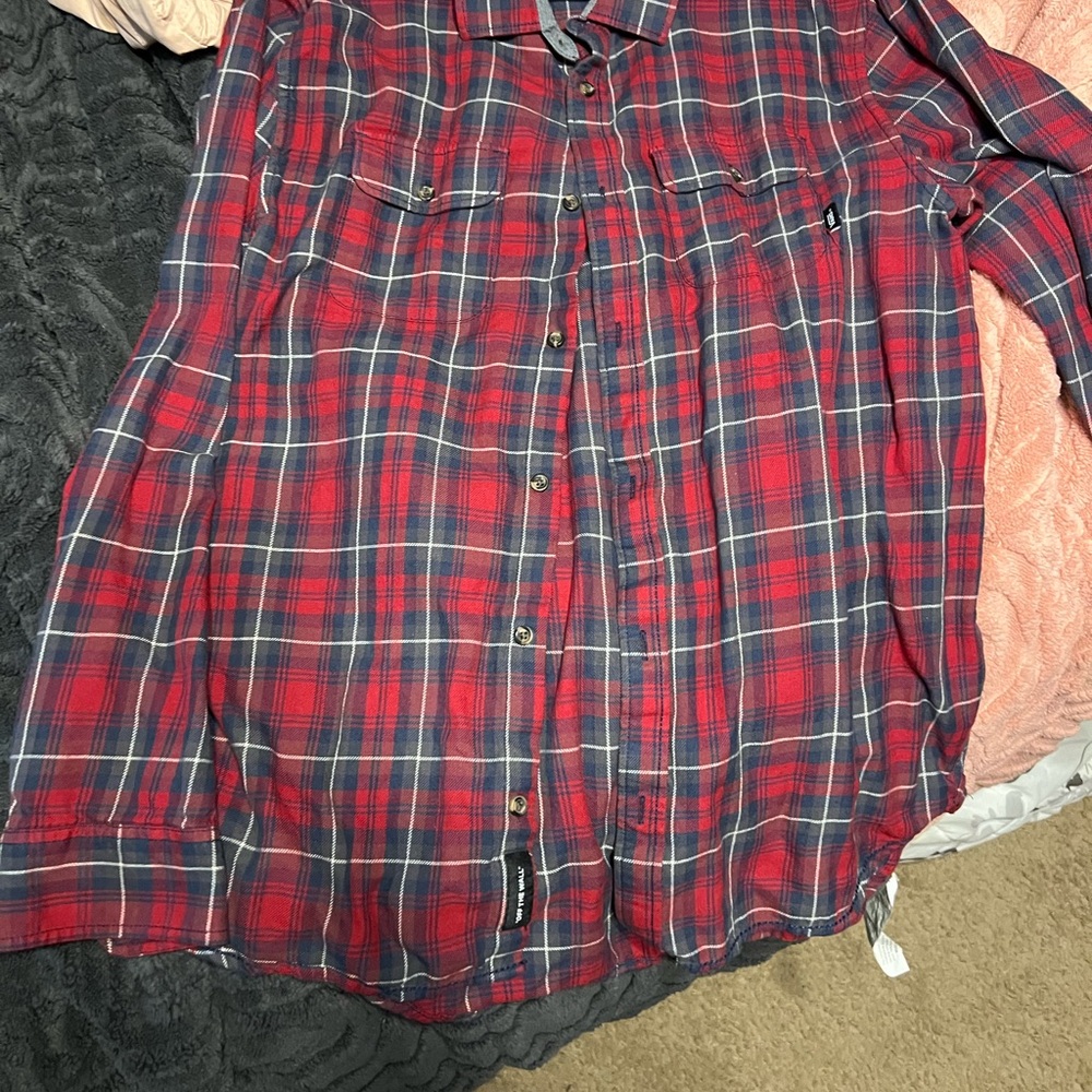 Vans Red and Blue Plaid flannel Shirt